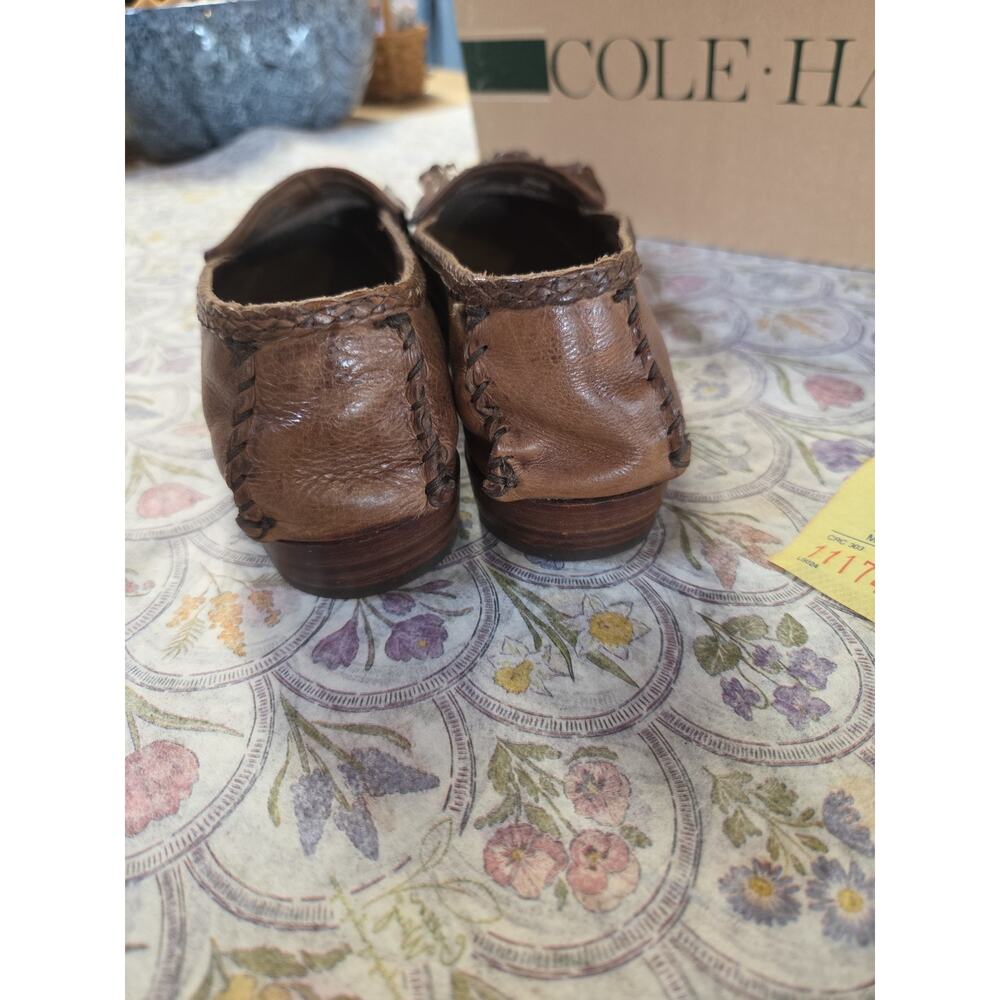 1980s Cole Haan Brown Tassel Loafers Womens In Box Size 6.5 Has Orig Receipt - Picture 11 of 15